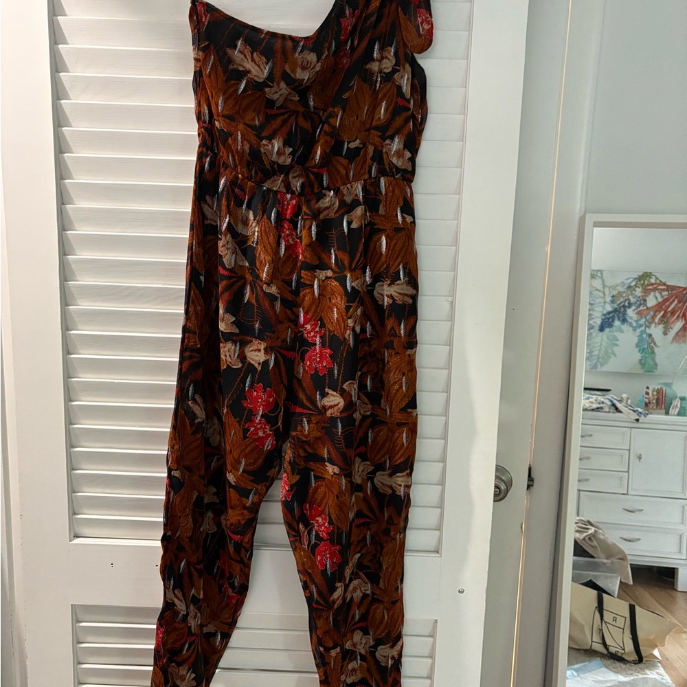 Maeve Brown and Red Bohemian Jumpsuit